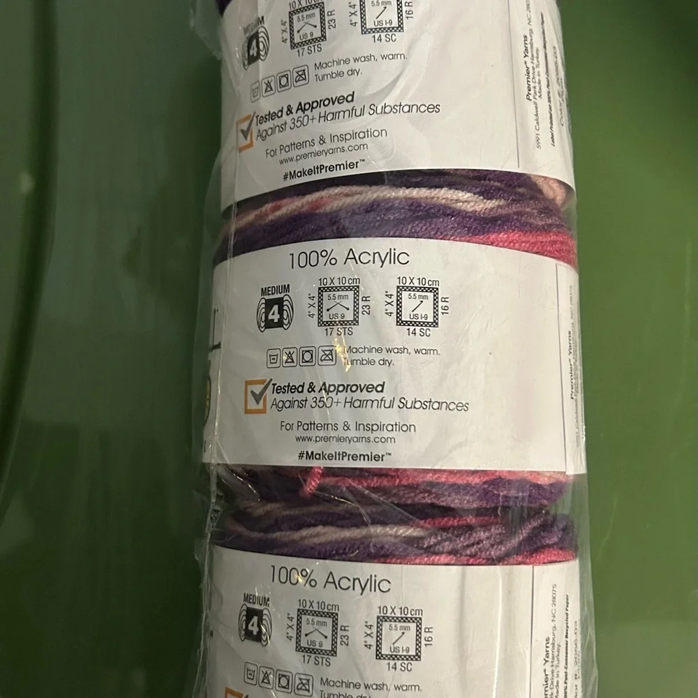 Premier Sweet Fruits - Plum Acrylic Yarn in Pink and Purple - Picture 2 of 5